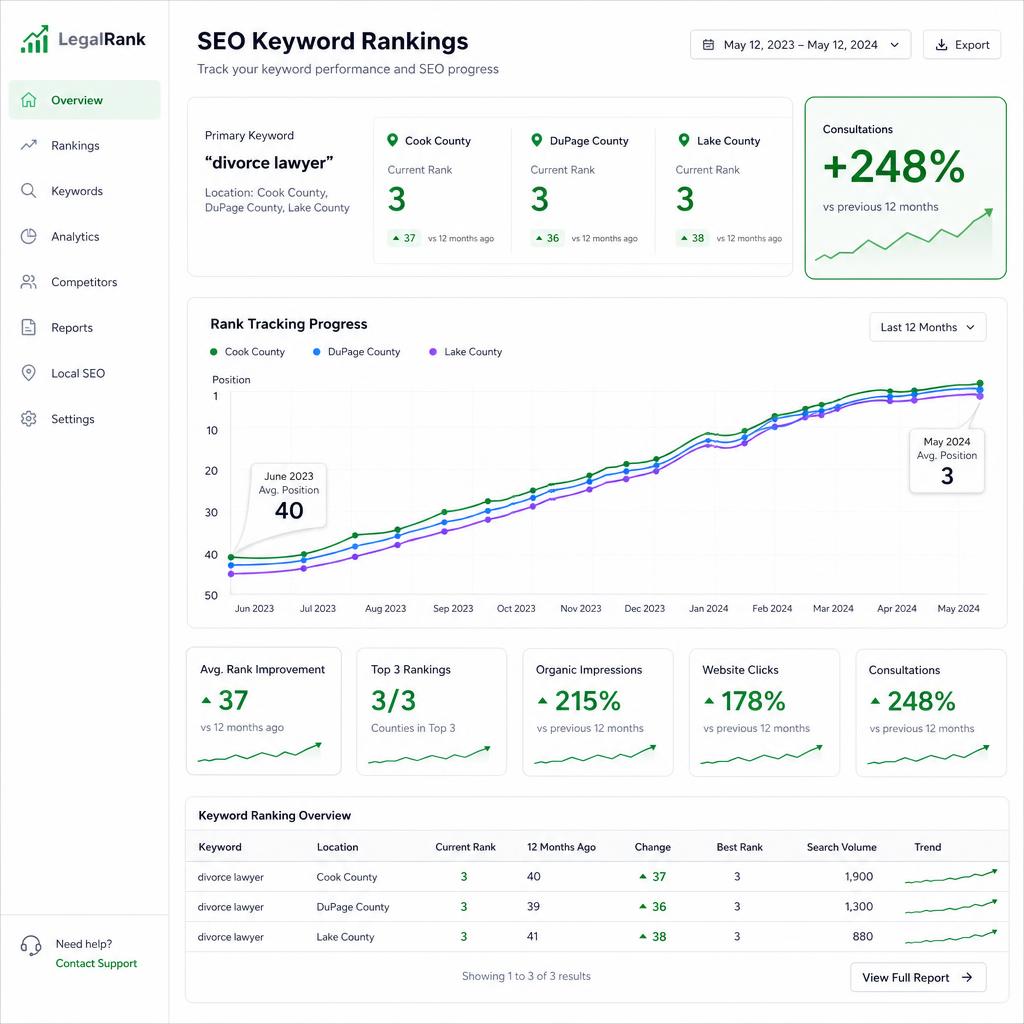 Family Law SEO case study, Chicago, IL